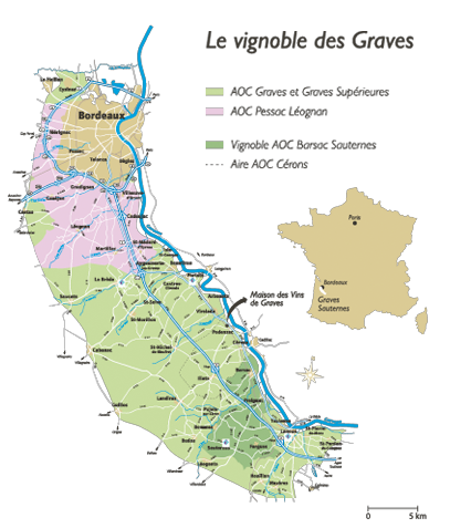 CARTE DES AOC GRAVES